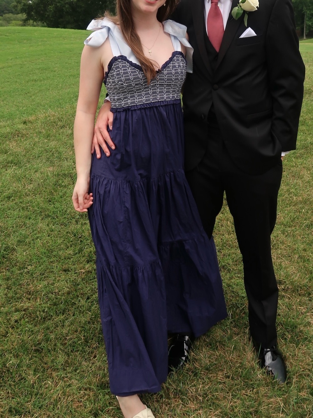 Free People Navy Tiered Maxi Dress